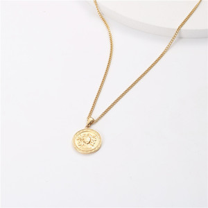 Women Winter Cloth Jewelry Long Chain Mythology <strong>Medusa</strong> Coin Pendant <strong>Necklace</strong> - Product Image 3