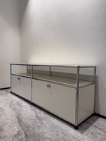 Meuble de rangement modulaire en métal noir et blanc personnalisé pour salon et chambre à coucher, buffet en métal, rangement modulaire