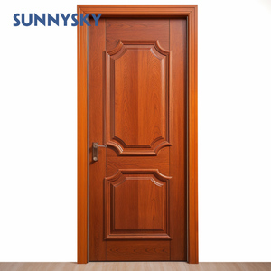 Sunnysky Vente à Chaud Portes secoueur intérieures simples en <span class=keywords><strong>bois</strong></span> <span class=keywords><strong>massif</strong></span> apprêté brun de 96 pouces pré-suspendues - Product Image 6