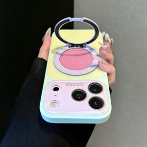 เคสโทรศัพท์แม่เหล็กแบบมีแผ่นกระจกด้านหลังลายบล็อกสีแฟชั่น สำหรับ iPhone 18 13 14 15 16 17 Pro Max พร้อมการปกป้อง 360 องศา °   ฝาครอบเลนส์แบบตั้งได้ - Product Image 4
