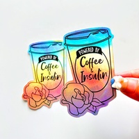 Offre Spéciale 3D dessin animé Anime mignon Kawaii holographique Laser autocollants étanche arc-en-ciel Radium découpé Logo personnalisé hologramme autocollants