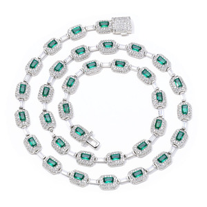 VVS1 Artistic Color Moissanite <b>Chain</b> Hand-Set Precision GRA Certified 18K Gold 925 Silver Custom Made <b>Iced</b> <b>Out</b> Jewelry - Product Image 2