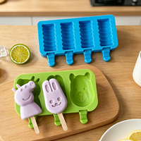 Moule à sucettes glacées en silicone de qualité alimentaire, réutilisable, antiadhésif, sans BPA, durable, pour glaces maison, compatible congélateur