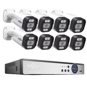Hiseeu 4K 8 canais 8mp Cor Ao Ar Livre visão noturna Vigilância CCTV Ip Poe Nvr Kit Home Security Camera <span class=keywords><strong>System</strong></span>