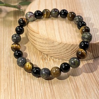 Bracelet extensible en cristal d'oeil de tigre pour hommes, de force et de pouvoir personnel, jaspe de sang de dragon, bijoux énergétiques protecteurs