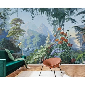 Revestimiento de paredes <span class=keywords><strong>Eden</strong></span> Panorámico Selva tropical Vegetación Retro Restaurante Sofá Fondo Pared Papel tapiz - Product Image 3