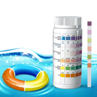 Bandelettes de test d'eau de piscine 7 en 1, testent la dureté totale, le chlore libre, le chlore total, l'acide cyanurique, le TA et le pH pour piscine et spa