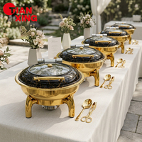TIANXING Autres fournitures hôtelières et de restauration – Plat de service en marbre noir de luxe, plat de chef en acier inoxydable, dernier design pour buffet
