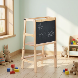 Adjustable Height Foldable Montessori Wood Learning <b>Tower</b> for <b>Toddlers</b> for Bedroom & Living Room Use Modern Design Kitchen - Product Image 1