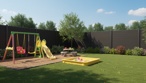 Valla Impermeable <span class=keywords><strong>de</strong></span> WPC con Marco <span class=keywords><strong>de</strong></span> Aluminio, Tratamiento Térmico, Modelado 3D Incluido, Decoración <span class=keywords><strong>de</strong></span> Pared <span class=keywords><strong>Exterior</strong></span>, Puerta Individual - Product Image 3