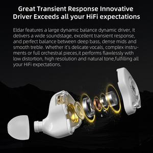 KZ Eldar Acoustics Écouteurs intra-auriculaires filaires HiFi avec un seul transducteur dynamique, accordement graphique HM, câble OFC <span class=keywords><strong>anti</strong></span>-emmêlement, moniteur audio - Product Image 4