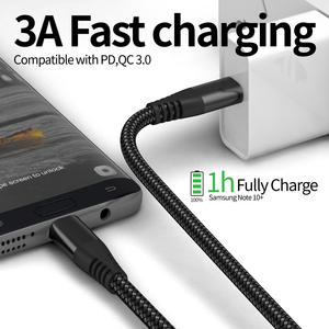 3A 60W ชาร์จเร็ว USB C ไปยัง USB C ปลอกสายไนลอนวัสดุทองแดงบริสุทธิ์สายข้อมูลสำหรับโทรศัพท์มือถือแท็บเล็ต - Product Image 6