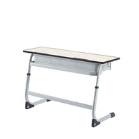 Ensemble de mobilier scolaire moderne pour salle de classe : Bureau et chaise d'étude réglables pour 2 élèves, plateau en MDF, idéal pour salon et hôtel (15 ans et plus)