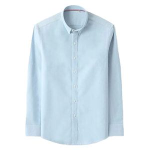 Chemise décontractée pour homme, coupe classique, 100% coton, anti-rides, en sergé teint, à manches longues, style printemps, pour affaires, personnalisable OEM - Product Image 1