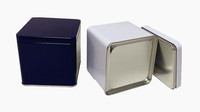 Boîte en étain carrée personnalisée avec impression en relief, emballage cadeau vide, boîte en métal de qualité alimentaire avec couvercle, vente en gros
