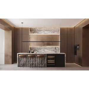 Encimera de Cocina de Mármol Natural, Gabinete de Cocina con Chapa de Madera Maciza, Gabinete con Veteado de Madera, Hecho en Foshan - Product Image 1
