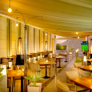 Ensemble de canapés modulaires de luxe JEILI en rotin pour restaurant commercial, mobilier de <span class=keywords><strong>jardin</strong></span> extérieur avec tissu rouge, idéal pour hôtel et <span class=keywords><strong>salon</strong></span> arabe - Product Image 2