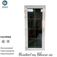 Puerta Abatible de PVC Resistente a Huracanes con Rejillas y Vidrio Insonorizado para Edificios Urbanos