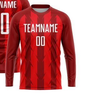 Geometric Pattern <b>Long</b> Sleeve Soccer Jersey Football Shirt Breathable Lightweight Performance Sportswear for Team Training <b>Match</b> - Product Image 2