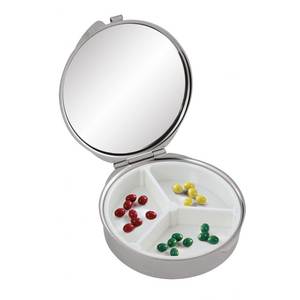 Portable 55mm <b>Round</b> Plastic Pill Organizer PP Material Metal Pill Case and Medicine <b>Box</b> for Home or Travel - Product Image 1