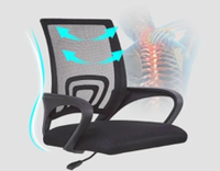 Fauteuil de bureau moderne noir confortable en maille intégrale pour conférence et ordinateur