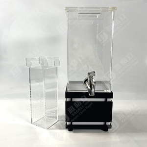 Distributeur de bière en acrylique transparent carré de 2 gallons, tour à bière de bar avec éclairage LED, présentoir moderne pour magasin - Product Image 4