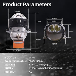 Accesorios para coche SU7max, 3,0 pulgadas, 82W, lente de proyector Bi Led, faros Led láser, sistema de iluminación automático, faros delanteros de lente de instalación - Product Image 5