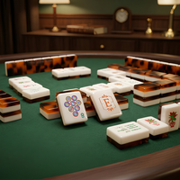 Tuiles de mahjong personnalisées en acrylique cristallin, tuiles gravées, pièces de jeu brillantes blanches et ambrées pour le divertissement de table