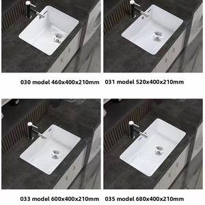 Plan de lavage en céramique encastré moderne et minimaliste pour salle de bain avec vasque intégrée et lavabo - Product Image 4