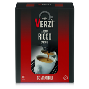 Caffè Verz 100 Ricco Espresso Capsule Compatibili 0,14g/Capsula - Product Image 1