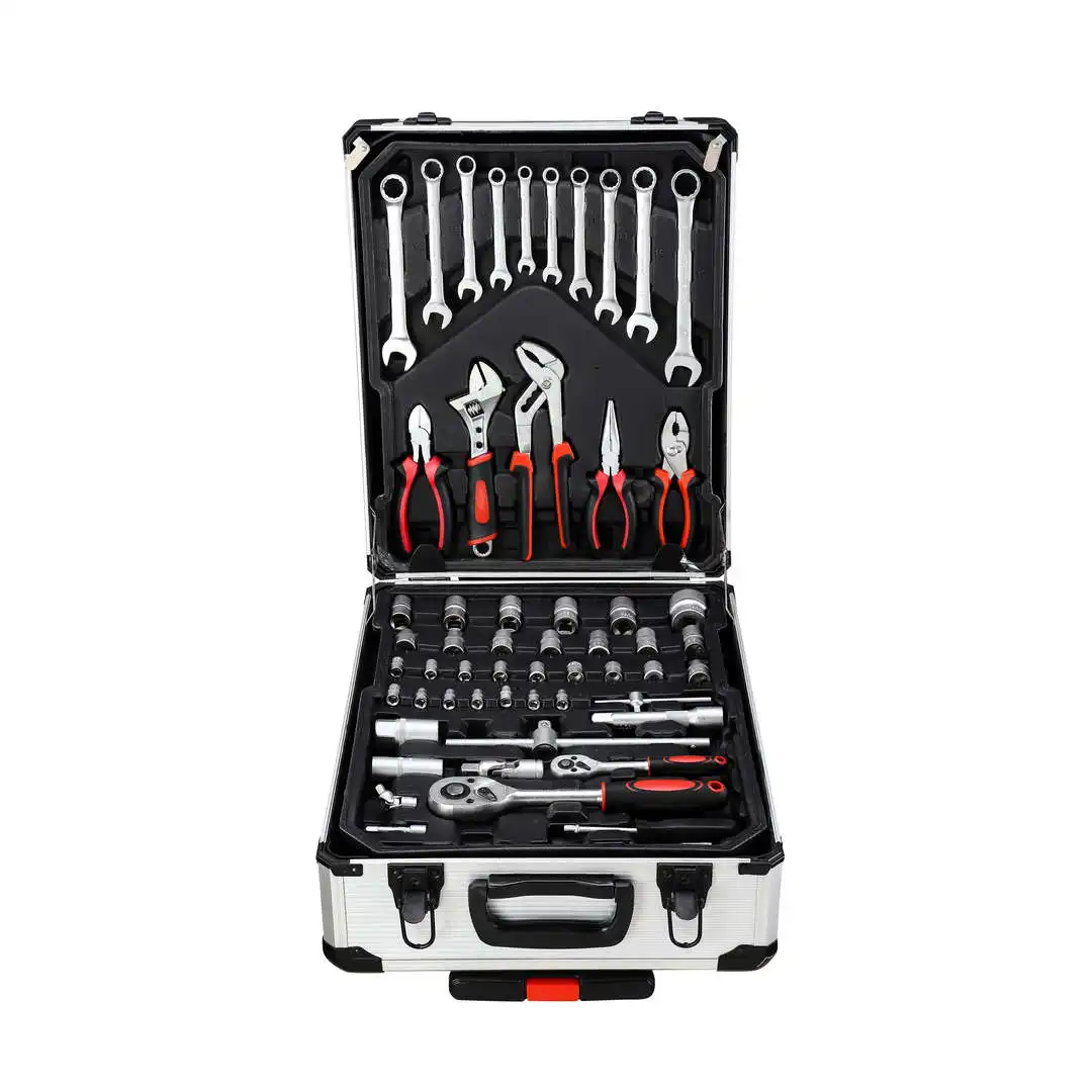 JUMLEE 187PC Hand Tools Set Mechanics Portable Bicycle Multi Mini Repair Tool Kit Set Big Box Tooled Boxe