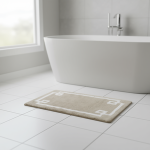 Tappeto da Bagno in Cotone Trapuntato 24x40 Rettangolare, Design Geometrico Moderno Minimalista, Tappetino da Bagno Premium - Product Image 2