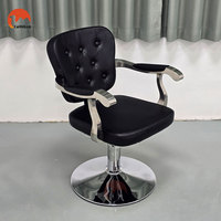 Fauteuil de Barbier de Luxe en Cuir PU, Hydraulique, Inclinable, Pivotant à 360°, Réglable en Hauteur, Mobilier de Salon pour Barbier (Vente en Gros)