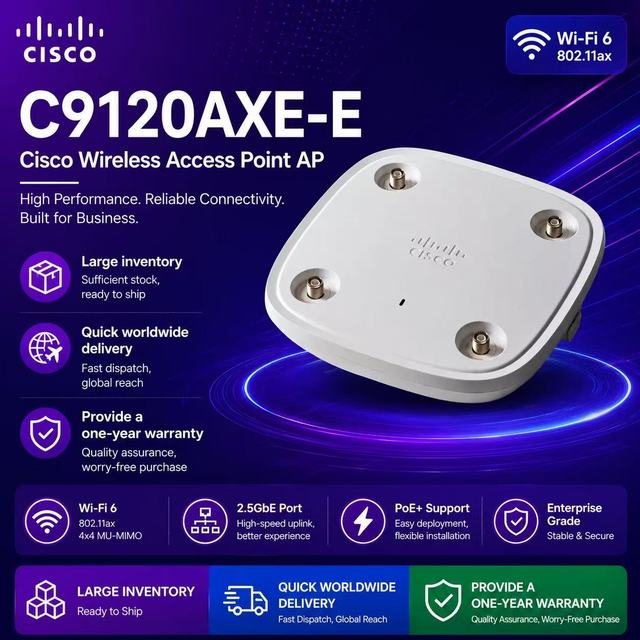 Cisco Catalyst C9120AXE-E Wi-Fi 6 Enterprise Outdoor Wireless Access Point