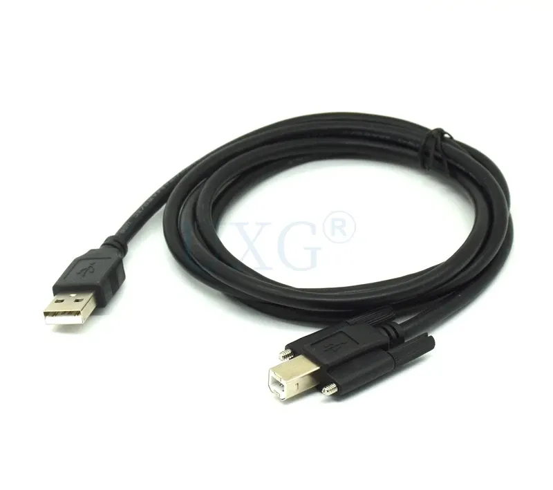 ماسح طابعة من النوع USB 2.0 A إلى USB 2.0 B مع كابل مثبت لوحة ملولبة موصل ثقب كابل صناعي 1-5 متر