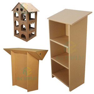 Tavolo moderno casa <span class=keywords><strong>ufficio</strong></span> scrivania studio angolo scrittura espositore in cartone personalizzato carta ondulata espositore - Product Image 4