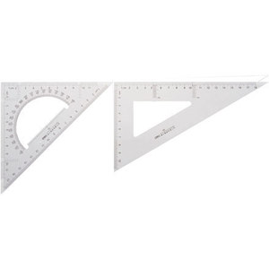 Juego de reglas triangulares Deli de 18 cm, herramientas geométricas de plástico para dibujar y medir - Product Image 1