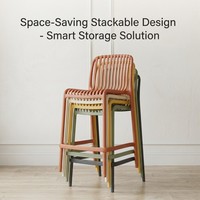 . Chaise de bar commerciale écologique, recyclable, en plastique léger, portable, empilable, à siège haut, durable, pivotante, résistante à l'eau