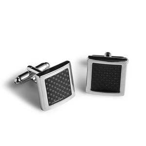 Boutons de manchette en métal personnalisés de haute qualité, design carré simple, pour vêtements formels pour hommes, vente en gros - Product Image 1