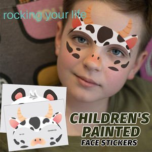 Cosmétiques pour enfants, fournitures de fête d'anniversaire, cadeaux, peinture <span class=keywords><strong>dinosaure</strong></span> et tigre pour enfants, masques faciaux et tatouages pour garçons et filles - Product Image 1