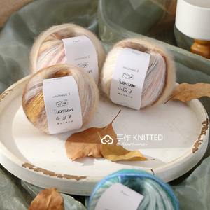 Kit <span class=keywords><strong>de</strong></span> Matériaux pour Écharpe Nuage Colorée en Coton Biologique 100% Filé, Teint en Dégradé, Tricotée à la Main - Product Image 4