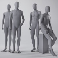 Modegeschäft Visual Merchandising Display Männliche Ganzkörper-Schaufensterpuppe Mattgrau FRP Kopf Europäisches Originaldesign Stehende Pose
