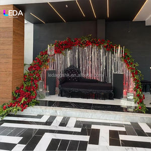 Arco de Boda Elegante de Hierro LEDA, Semicircular, Dos Estilos, Fondo para Ceremonia, Fiesta, Cumpleaños, Decoración de Bodas - Product Image 4