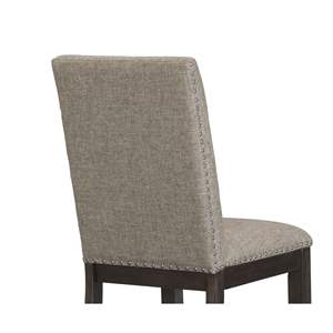 Lot de 2 chaises rembourrées en tissu plaqué chêne brun rustique DB avec dossier et siège pour salons, cafés et restaurants - Product Image 6