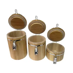 I più venduti barattolo di stoccaggio da cucina barattolo di bambù contenitore di bambù utilizzato <span class=keywords><strong>per</strong></span> tè o caffè o <span class=keywords><strong>zucchero</strong></span> - Product Image 1