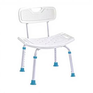 Chaise de douche pliante réglable en aluminium Silla Comodo Ducha avec réglage de la hauteur sur 8 niveaux, capacité de 100 kg pour personnes âgées - Product Image 1