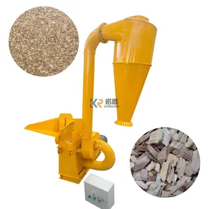 OEM 500KG/H Wood Chips Hammer Mill Grass Corn Cotton Stalk Straw Crushing Machine Sawdust Maker With Cyclone Dust Collector