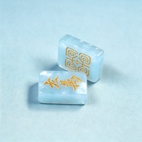 Tuiles décoratives en nacre bleue, taille personnalisée, ensemble de Mahjong nacré, tuiles de Mahjong américaines en acrylique nacré
