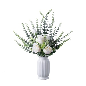 ช่อดอกกุหลาบประดิษฐ์ CallaFloral สีชมพูพีช สำหรับตกแต่งงานแต่งงาน ตกแต่งภายในบ้าน จัดแจกัน - Product Image 5