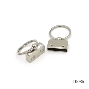 新设计制造商批发定制1英寸钥匙扣皮带银色雕刻钥匙扣品牌钥匙扣